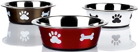 Classic Posh Paws Printed Stainless Steel Non-Slip Dog Dish Large (1383) 