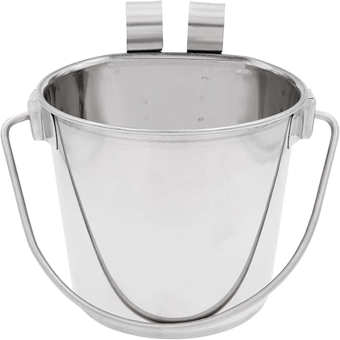 Hook on Pail - 3.78 Litre Stainless Steel with one flat side (4 qtr) including hanging hook
