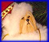 Velvet Christmas Tree Stocking  - Lhasa Apso