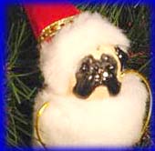 Velvet Christmas Tree Stocking - Pug